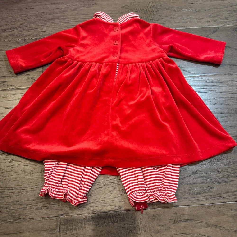 Vintage Sweet Potatoes Red Velvet Polar Bear Dress Infant‎ 12 Months Holiday